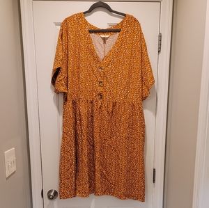 Plus Size Dress with Floral Detail